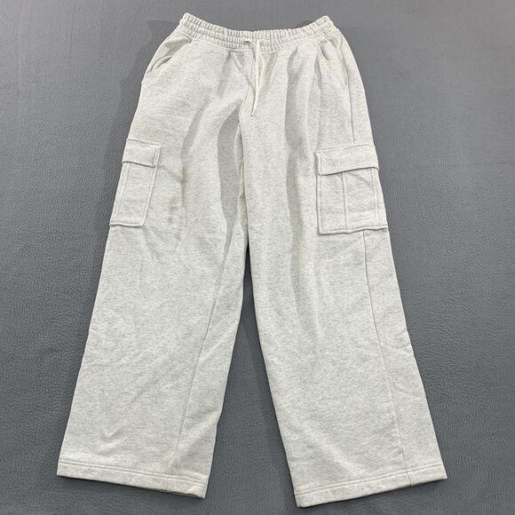 Athleta Cargo Sweatpants Womens Small Gray Lounge Relaxed Fit Utility Joggers - Picture 1 of 13